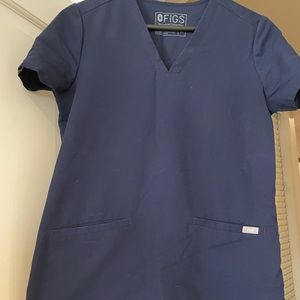 Figs Three Pocket Navy Scrub Top